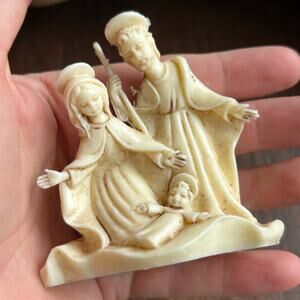 Holy Family Nativity Figurine Made in Italy, 3" Vintage Mid Century